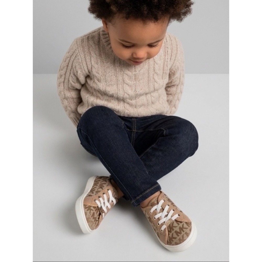 Michael Kors  toddler Little kid 5 Castella Low Top Unisex Sneakers Tan/Brown‎